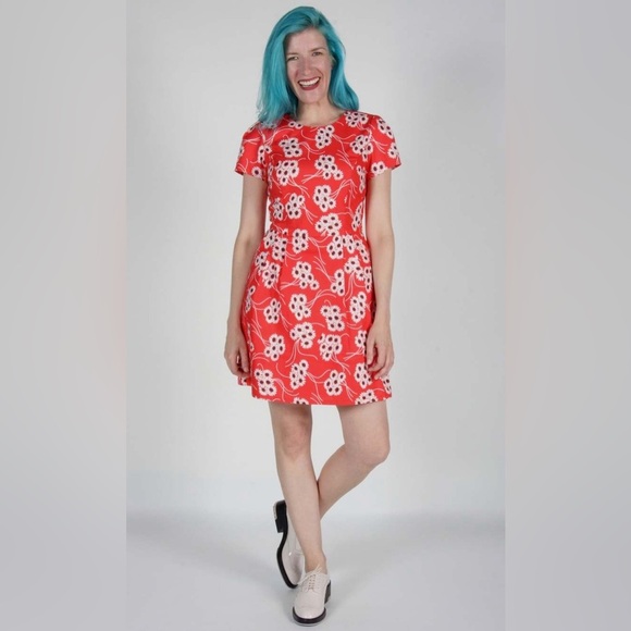 Birds of North America Dress Floral Red Women’s Size 2 NWT - Picture 1 of 13